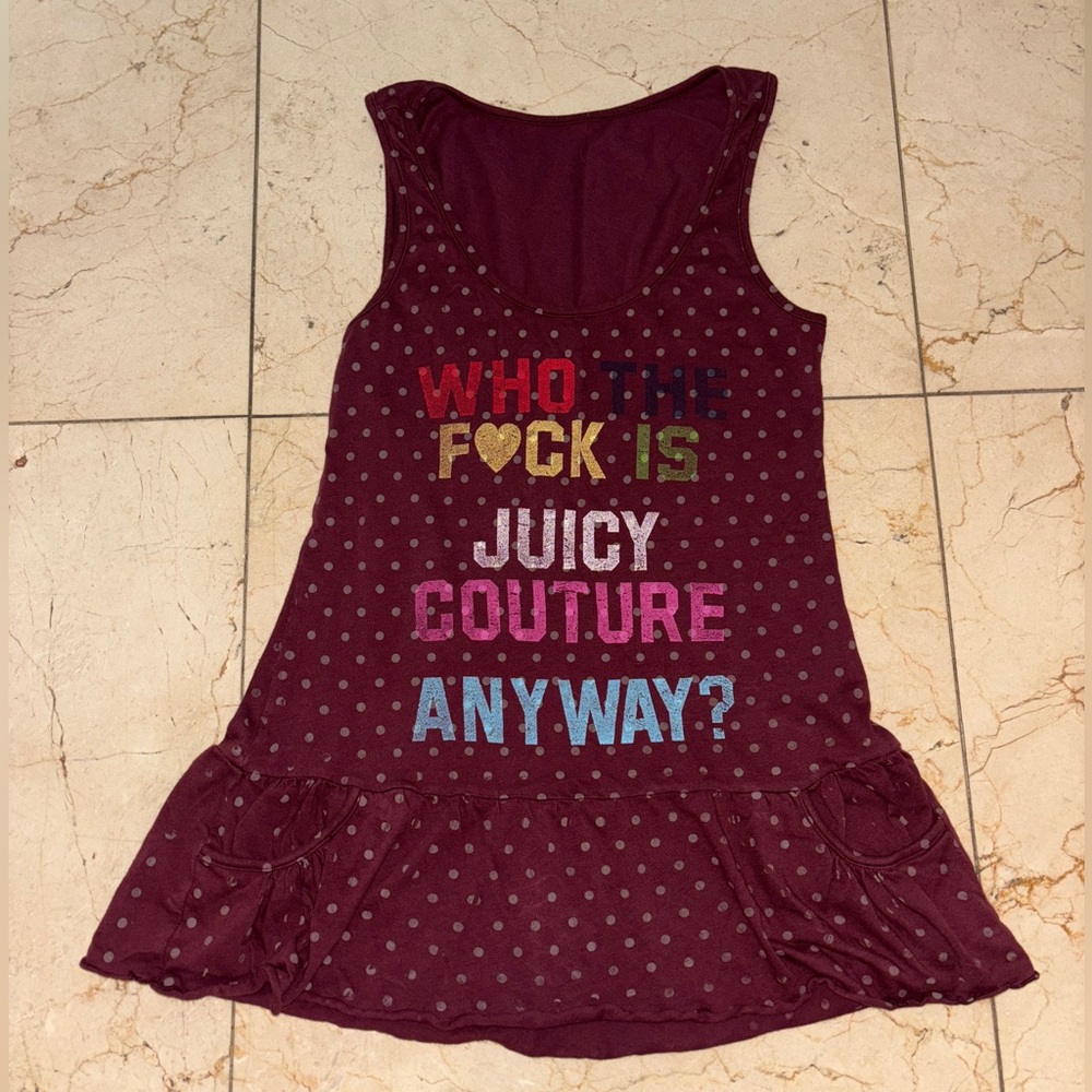 Y2K Juicy Couture “Who the F*ck is Juicy Couture Anyway” Tank 💕🌟